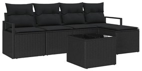Sofá de Jardim Modular de 6 Peças com Almofadas Bege - Rattan Sintétic