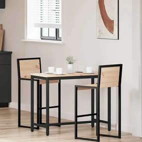 vidaXL mesa Natural 100 x 50 x 77 cm Madeira de Engenharia e Aço