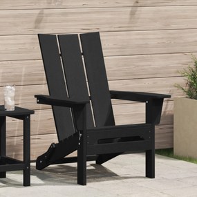 Cadeira Adirondack Dobrável Preta 74.5x80.5x90 cm HDPE