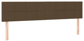 Cama box spring c/ colchão/LED 180x200cm tecido castanho-escuro