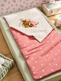 Saco-cama em algodão coração rosa-velho