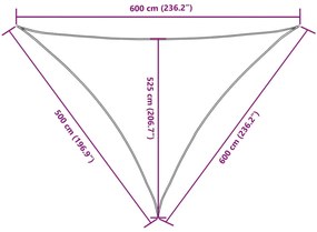 Para-sol estilo vela tecido oxford triangular 5x6x6 m antracite