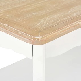 Mesa de centro 87,5x42x44 cm pinho maciço branco e castanho
