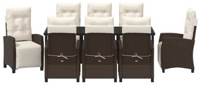 Conjunto de Jantar de Jardim 9 Peças Rattan Polipropileno Marrom