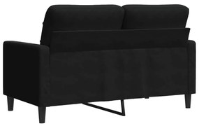 Sofá de 2 lugares veludo 120 cm preto