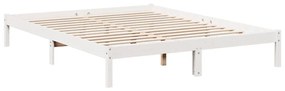 Cama extra longa sem colchão 160x220 cm pinho maciço branco