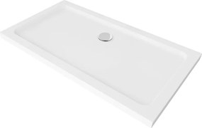 Mexen Flat base de duche retangular slim 120 x 70 cm, branco, sifão cromado - 40107012