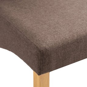 Cadeiras de jantar 2 pcs tecido castanho