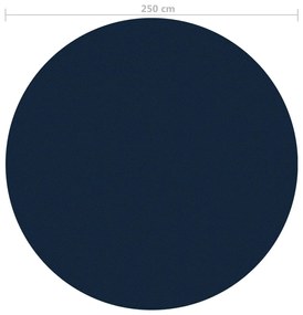 Película p/ piscina PE solar flutuante 250 cm preto e azul