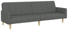 Sofá-cama de 2 lugares c/ apoio de pés tecido cinzento-escuro
