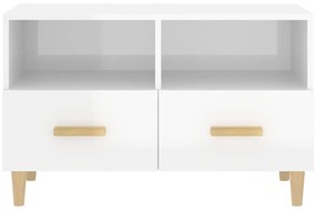 Móvel de TV 80x36x50 cm derivados de madeira branco brilhante