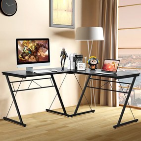Mesa de escritório em forma de L Mesa de canto reversível para computador economiza espaço e multifuncional para casa e escrivaninha 150 x 150 x 76 cm