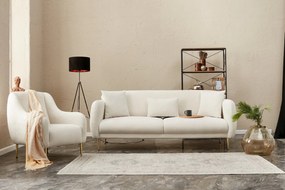 Sofá-Cama 3 Lugares Simena – Creme Dourado – 210 cm x 80 cm x 95 cm