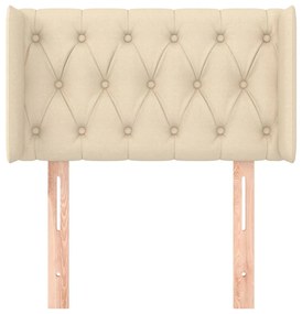 Cabeceira de cama c/ abas tecido 83x16x78/88 cm creme