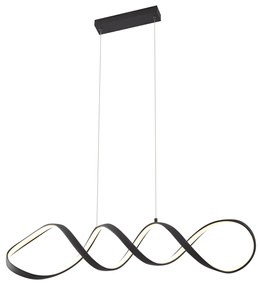 Candeeiro suspenso de design preto 100cm Incl. LED regulável em 3 níveis - Wokkel Design