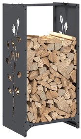 Suporte para lenha 40x30x80 cm aço laminado a frio antracite