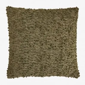 Almofada Quadrada 45x45 Cm Em Tecido Bouclé Zanero Verde Azeitona Intenso - Sklum