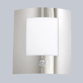 Candeeiro de parede moderno para exterior em aço com sensor de movimento IP44 - Emmerald 1 Moderno