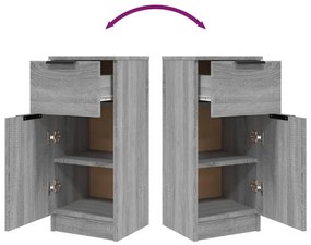 Aparadores 2 pcs 30x30x70 cm madeira processada sonoma cinza