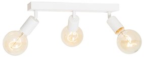 Candeeiro de teto moderno branco retangular 3-luzes - Facil Moderno