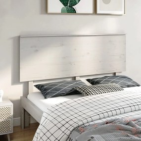 vidaXL Cabeceira de cama 164x6x82,5 cm pinho maciço branco