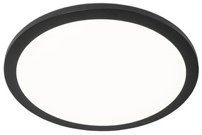 Candeeiro de teto moderno preto 40cm com LED integrado com dimmer de 3 níveis IP44 - Steve Moderno