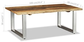 Mesa de centro 100x60x38 cm madeira reciclada maciça