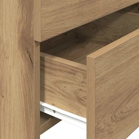 Mesa de cabeceira com 2 gavetas carvalho artesanal 40x36,5x62 cm