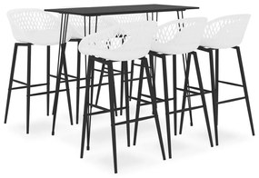 vidaXL 7 pcs conjunto de bar preto e branco