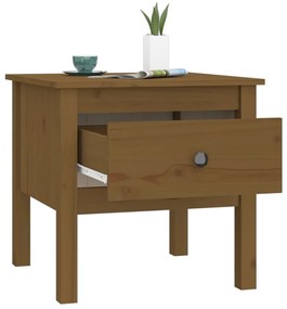 Mesas de apoio 2 pcs 50x50x49 cm pinho maciço castanho mel