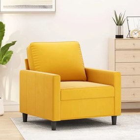 vidaXL Poltrona 60 cm veludo amarelo
