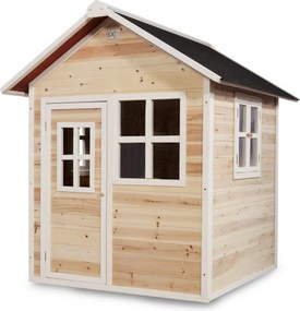 Casa de brincar infantil exterior para crianças Loft 100 em madeira - natural