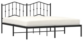 Estrutura de cama com cabeceira 183x213 cm metal preto