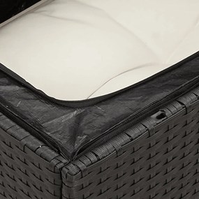 14 pcs conjunto de sofás p/ jardim c/ almofadões vime PE preto