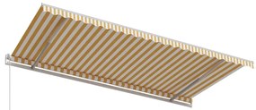 Toldo retrátil automático 500x300 cm amarelo e branco