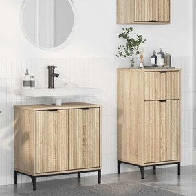 vidaXL Conjunto de Móveis para Banheiro Xadrez 2 pcs Carvalho sonoma