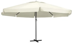 Guarda-sol de jardim c/ poste alumínio 600 cm branco areia