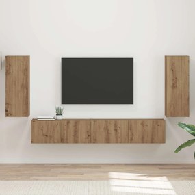 vidaXL Conjunto de móvel de TV 4 pcs Carvalho Artesanal