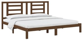 Estrutura de cama 200x200 cm pinho maciço castanho mel