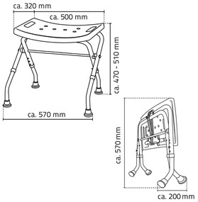 Banco de casa de banho dobrável 110 kg branco A0050301