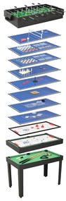 Mesa de jogos 15-em-1 121x61x82 cm cor preto