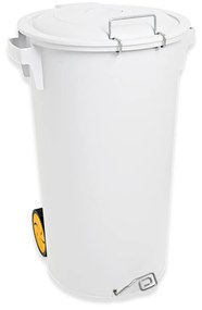 Contentor Lixo com Pedal E Rodas Branco 80l 48X50X80cm
