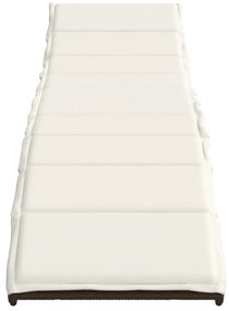 Espreguiçadeira com almofadão 55x199x50 cm vime PE castanho