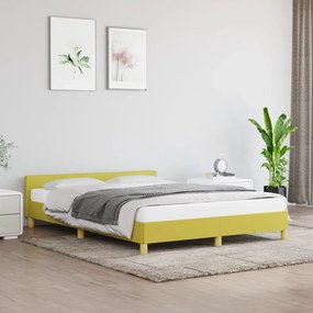 Estrutura de cama c/ cabeceira 140x200 cm tecido verde