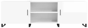 Móvel de TV 150x30x50 cm derivados de madeira branco brilhante