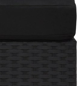 Sofá seccional de 2 lugares vime PE preto