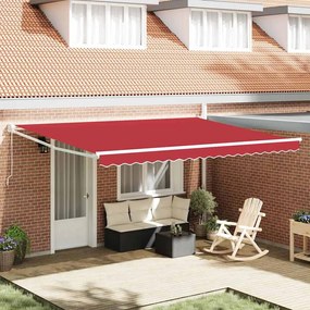 vidaXL Toldo Manual Vermelho 450 x 300 x 165 cm Poliéster e Metal