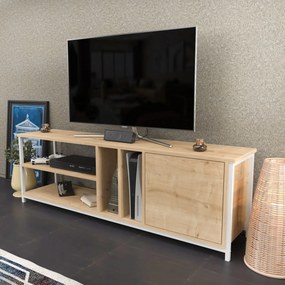 Móvel TV Oneida – Branco Carvalho – 140x35,3x50,8 cm