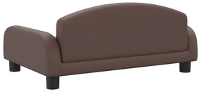 Cama para cães 70x45x30 cm couro artificial castanho