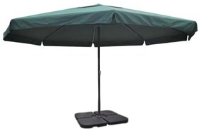 Guarda-sol de jardim em alumínio com base portátil verde